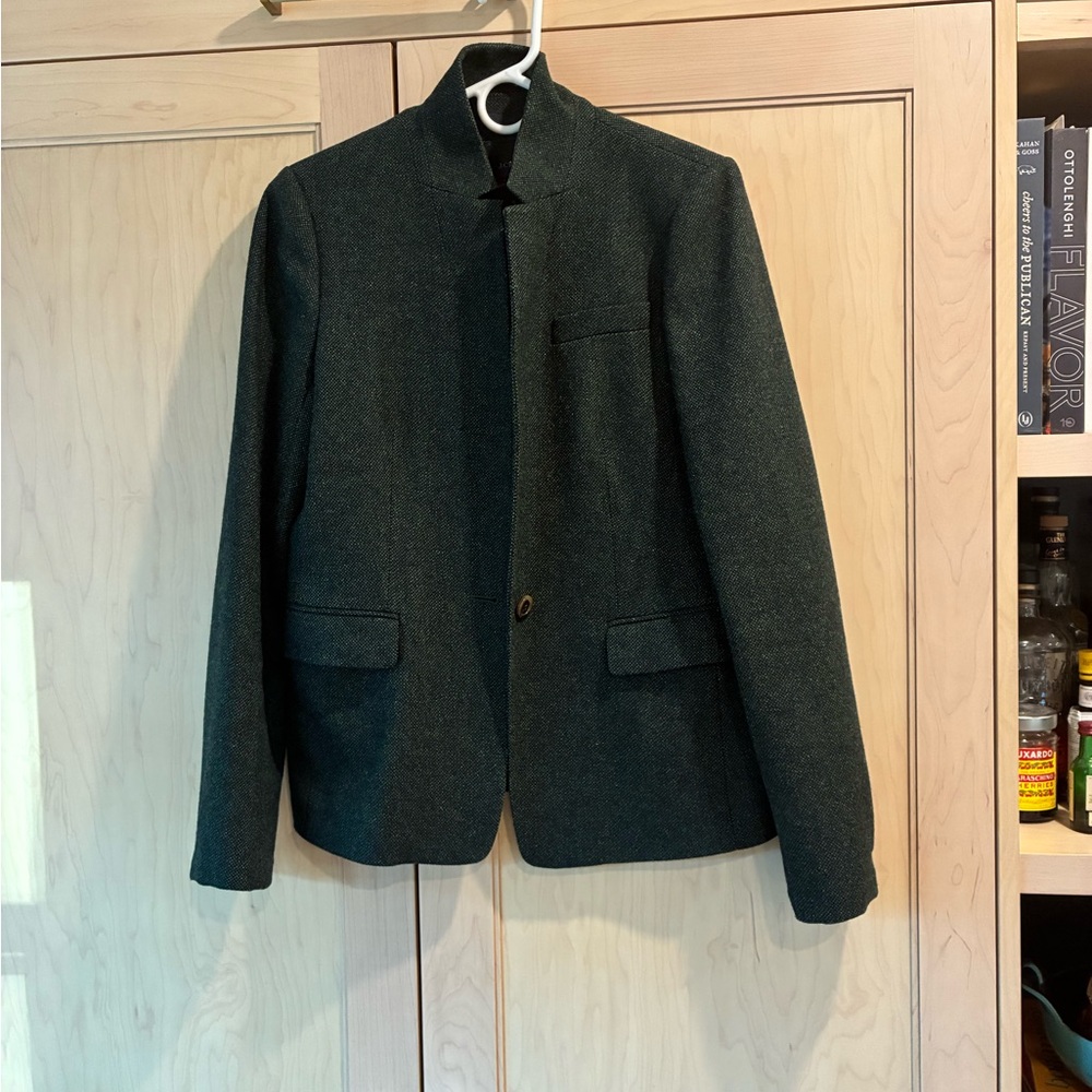 J. Crew Forest Green Tweed Regent Blazer